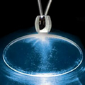 Light Up Necklace - Acrylic Oval Pendant - Blue